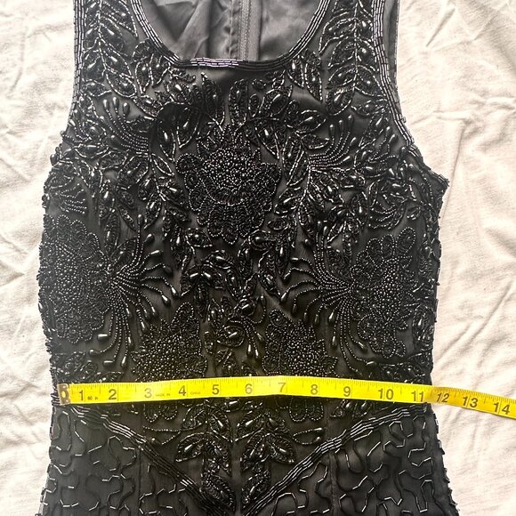 Vintage Laurence Kazar Black beaded gown - Picture 6 of 12